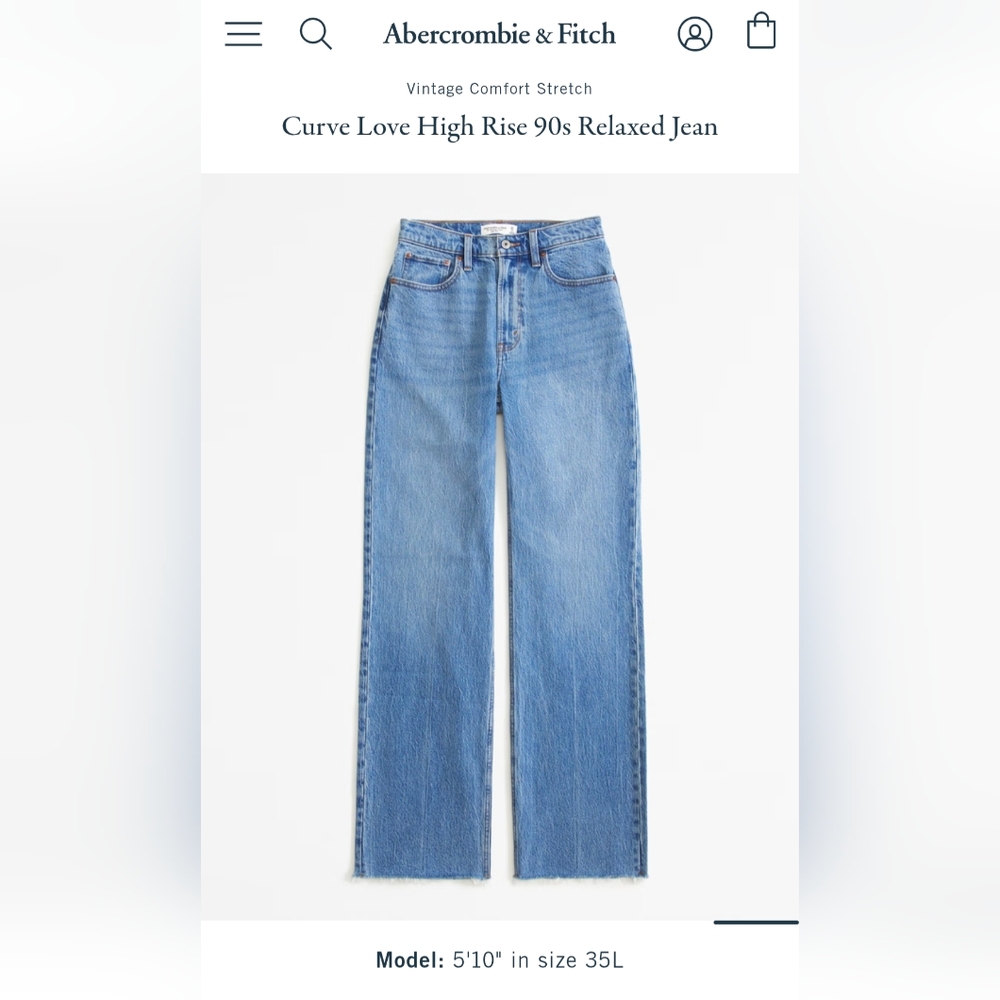 Abercrombie & Fitch 90s Relaxed High Rise Curve Love Jean